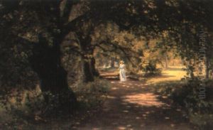 The Artist's Wife Strolling In The Jaegersborg Dyrehave, Copenhagen thumbnail