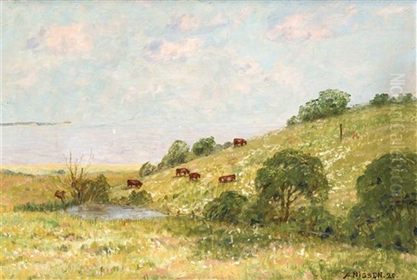 Fruhsommerliche Landschaft Mit Kuhen Bei Ekensund - view 1