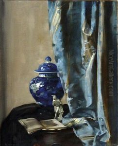 Stilleben In Blau by Rudolf Nissl