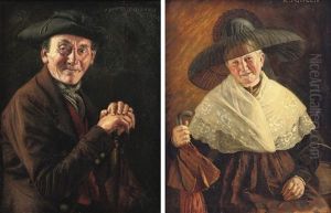 Traditional Dress Of Schwabe (+ Traditional Dress Of Mittelfrankin; Pair) by Richard Nitsch