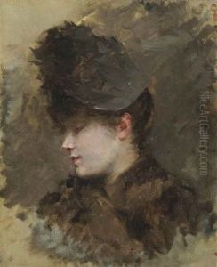 Testa Femminile Di Profilo, Con Cappellino