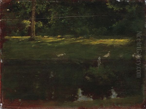 Der Teich Im Bois De Boulogne, Ruckseitig Eine Landschaftsstudie (recto/verso) - view 1