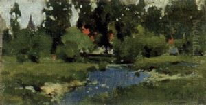 Landschaft Mit Teich Landschaft Mit Teich