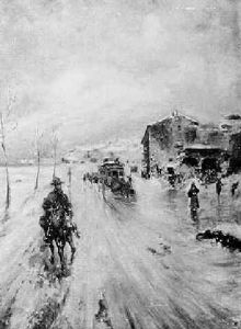 Road To The Village In Winter by Giuseppe de Nittis