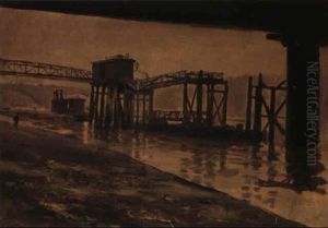 Sotto Il Ponte (ii) by Giuseppe de Nittis