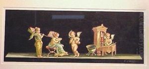 Putti At Play: Pompeiian Themes: Two by Vicenzo Bisogno