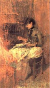 Donna Che Cuce by Giuseppe de Nittis
