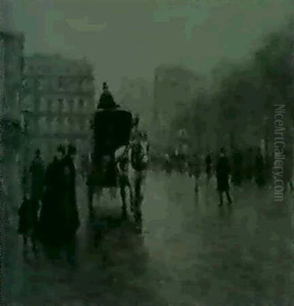 Figures In A Parisian Street - view 1