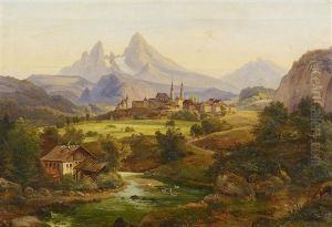 Blick Auf Berchtesgaden Mit Dem Watzmann