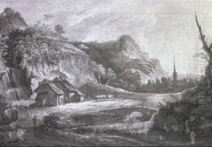 Weite Landschaften (pair) by Charles Francois Nivard