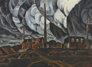 Landscape With Factory Buildings by Ignati Ignatevich Nivinsky