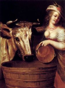 A Milkmaid With A Cow
