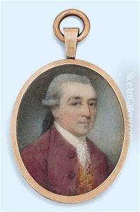John Graham (1741-1775), In Maroon Coat, Embroidered Waistcoat, White Cravat, Powdered Hair En Queue by James Nixon