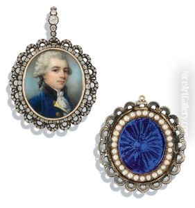 A Young Gentleman In Blue Coat With Black Collar And Gold Buttons by James Nixon