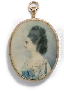 A Lady In White Satin Dress With Gold-lined Sleeve