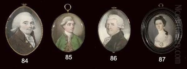 A Gentleman In Green Coat And Striped Waistcoat, Wearing A Powdered Wig - view 1