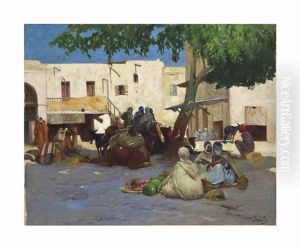 Market At Bou Saada by Francisque Noailly