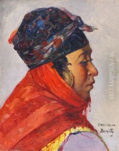 Profilportrait Einer Orientalin by Francisque Noailly