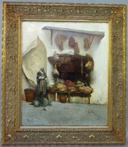 Le Marchand De Legumes Dans Le Souk by Francisque Noailly