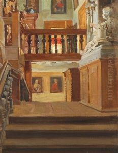 Hall With Stairs, Portrait Paintings, Sculpture A.o. by Jacob Nobbe