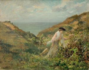 Femme Sur Une Cote Rocheuse by Auguste Nobillet