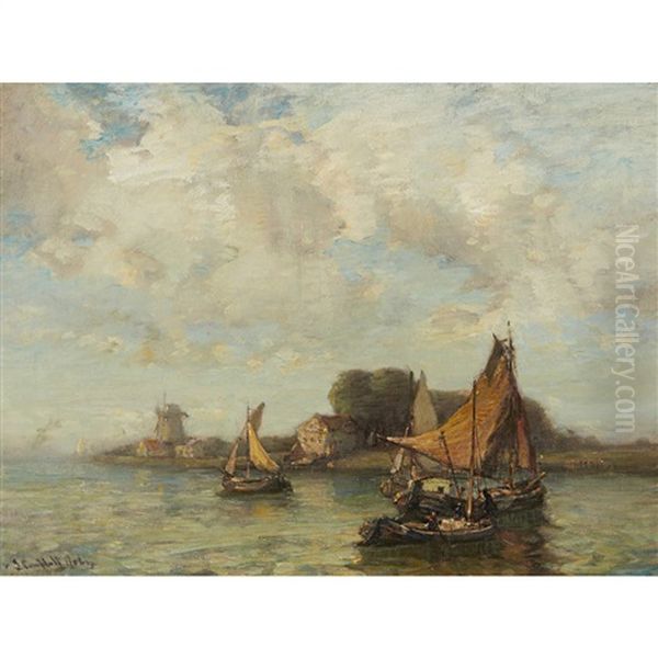 Hay Barges Off The Dutch Coast - view 1
