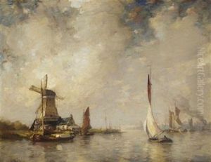 A Busy Dutch Estuary by James Campbell Noble