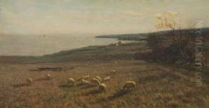 Coastal Landscape With Grazing Sheep Coastal Landscape With Grazing Sheep
