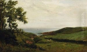 Schottische Kustenlandschaft Mit Weidenden Kuhen by James Campbell Noble