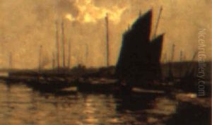 Ships At Harbour by James Campbell Noble