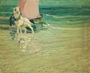 Towing The Boat Ashore by John Noble