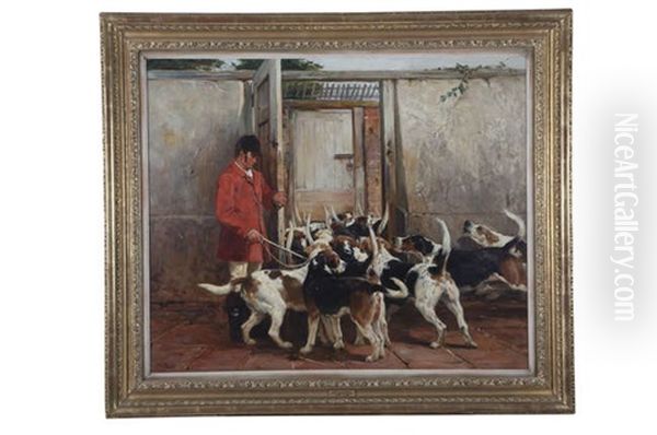 Foxhounds In A Stable - view 1