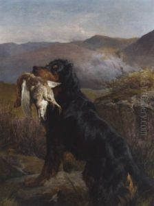 A Retriever With A Grouse by John Sargent Noble