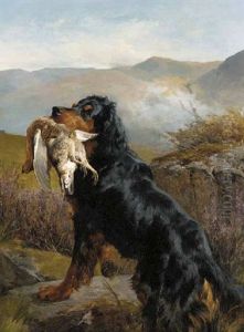 A Retriever With A Grouse by John Sargent Noble