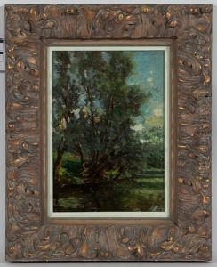 River Landscape Near The Mill (east Linton) by Robert Noble