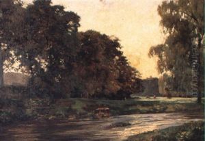River Landscape At Sunset River Landscape At Sunset