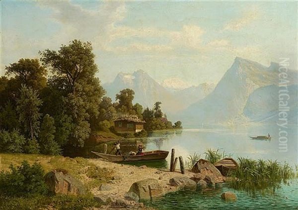At The Shore Of A Mountain Lake - view 1