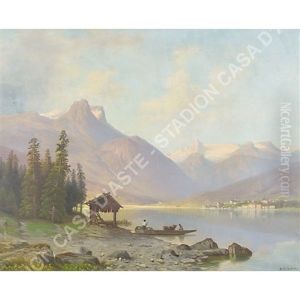 Veduta Di Zell Am See by Theodor (Wilhelm T.) Nocken