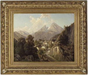 Blick Auf Berchtesgaden, Im Hintergrund Der Watzmann