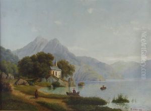Gebirgssee Mit Kapelle An Einem Sommertag