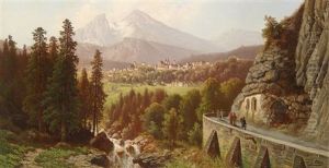 Blick Auf Berchtesgaden, Im Vordergrund Wanderer