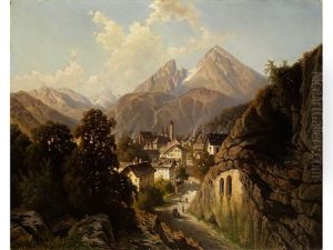 Ansicht Von Berchtesgaden by Theodor (Wilhelm T.) Nocken