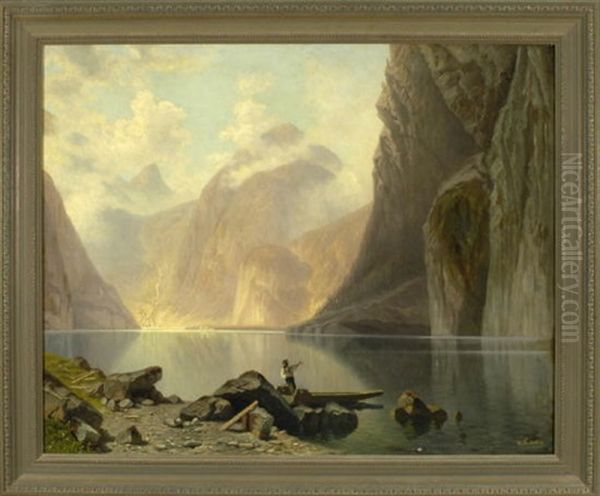Fischer Am Konigssee Mit Blick Auf Schonau - view 1