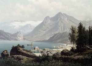 Hochgebirgslandschaft Mit See An Einem Prachtvollen Sommertag
