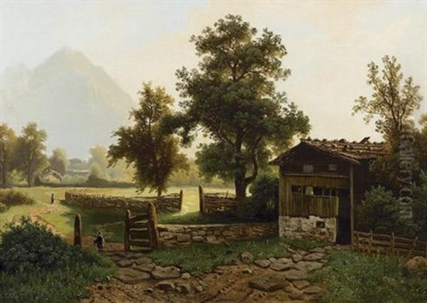 Sommerliche Voralpenlandschaft Mit Bauernhaus - view 1
