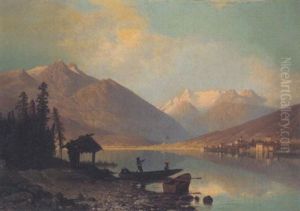 Blick Auf Den Zeller See Mit Dem Kitzsteinhorn by Theodor (Wilhelm T.) Nocken