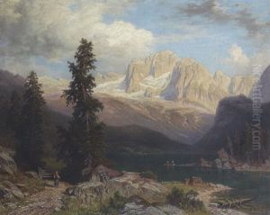 Blick Uber Den Konigssee Auf Das Dachsteingebirge