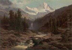 Der Schmadribach Und Das Breithorn (berner Oberland) by Theodor (Wilhelm T.) Nocken