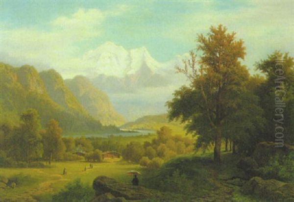 Gebirgstal Mit Einem Fluss - view 1