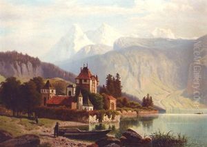A Castle In A Mountainous Alpine Landscape
